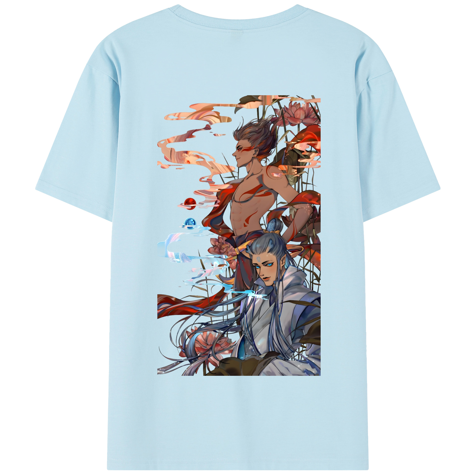（画像用） Ne Zha 2 ナタ 魔童の大暴れ 綿100％半袖Tシャツ（背面プリント）